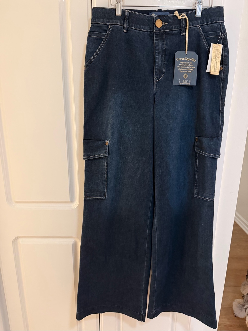 Democracy Men’s Dark Indigo Bootcut Cargo Jeans
